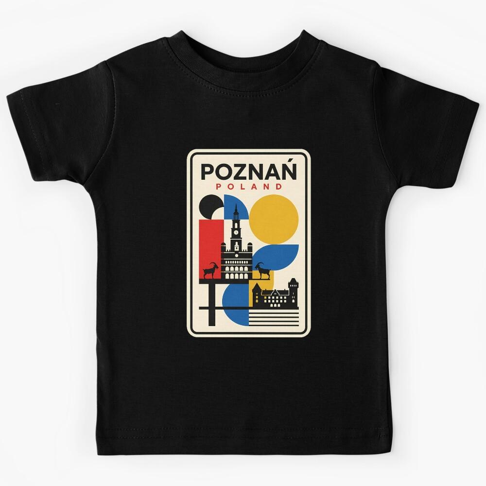 Modernist Poznań Poland Geometric Cityscape Kids T-Shirt 170