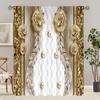 Two pieces pieces of Classic Vintage gold Diamond Roses printing curtain - polyester material - suitable for bedroom living room study room anti