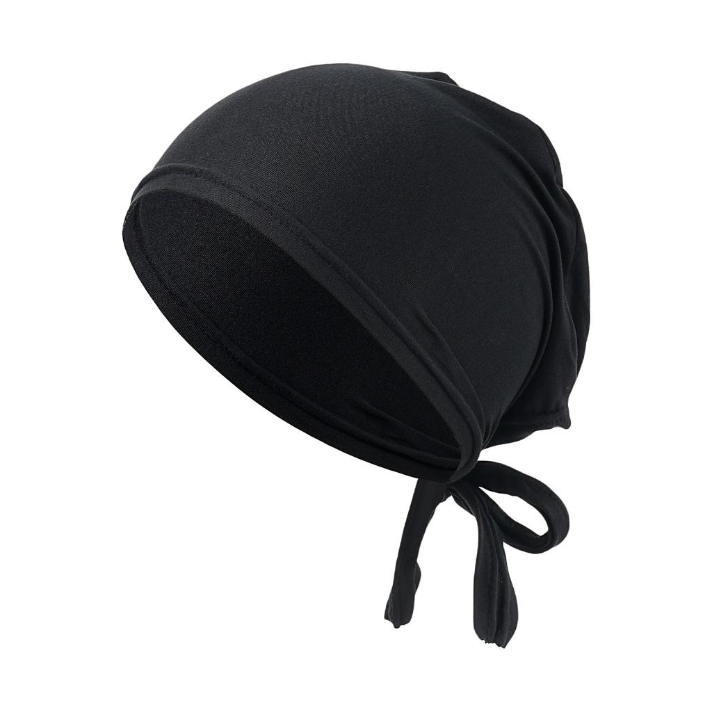 Berretto Sottoscarf Interno con Laccetti in Jersey di Modal di Alta Qualità per Donne Musulmane, Colore Unito, Sottoscarf, Turban Elasticizzato Islamico, Copricapo