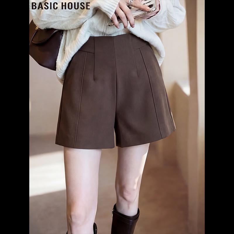 Basic House Women s High-Waisted A-Line Suit Shorts M