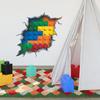 Self-adhesive 3D Wall Stickers Colorful Building Blocks Breaking Through Wall for Kids Room Playroom Home Decor
