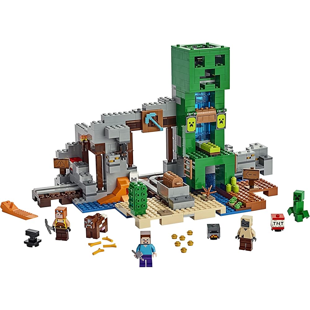 LEGO Minecraft Creeper Statue Mining Set 21155 Building Blocks Toy for Kids