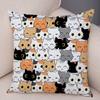 Cute Pet Cat Cushion Cover, Zippered & Removable Washable, Home Sofa & Car Pillowcase