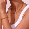 18K Gold Plated Silver Color Stainless Steel 7mm Oval Link Chain Chunky Choker Necklaces Long Link Chain Bracelet Anklets