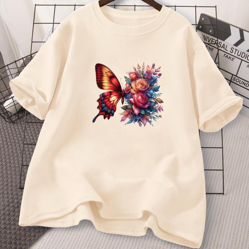 Butterfly Flower Thermal Transfer Vinyl Heat Transfer Sticker Iron On Patch DIY HTV Decal for T Shirts Jeans Kids Outfits
