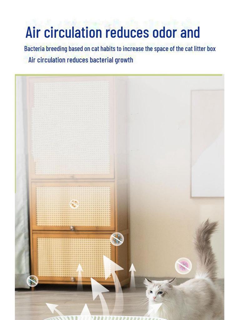 Senye Extra Large Splash-Proof Semi-Enclosed Cat Litter Box with Deodorant