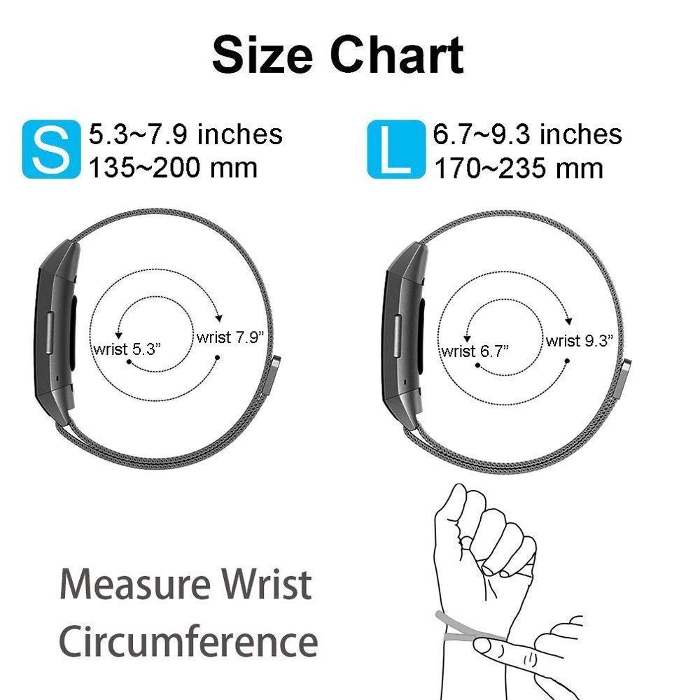 For Fitbit Charge 3 Luxury Milanese Watch Strap Stainless Steel Magnetic Adjustable Watch Band