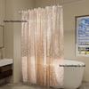 3D Water Cube Waterproof Mildew-Proof Bathroom Shower Curtain with Telescopic Rod