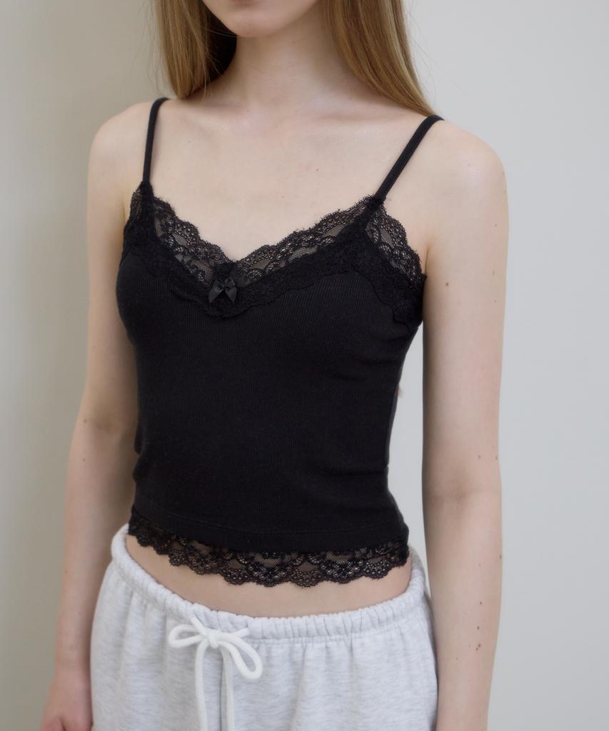 ROSEFRANTZ Lace Trim Sleeveless [Black]
