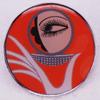 Retro Fashion Girl In Mirror Brooch Badge