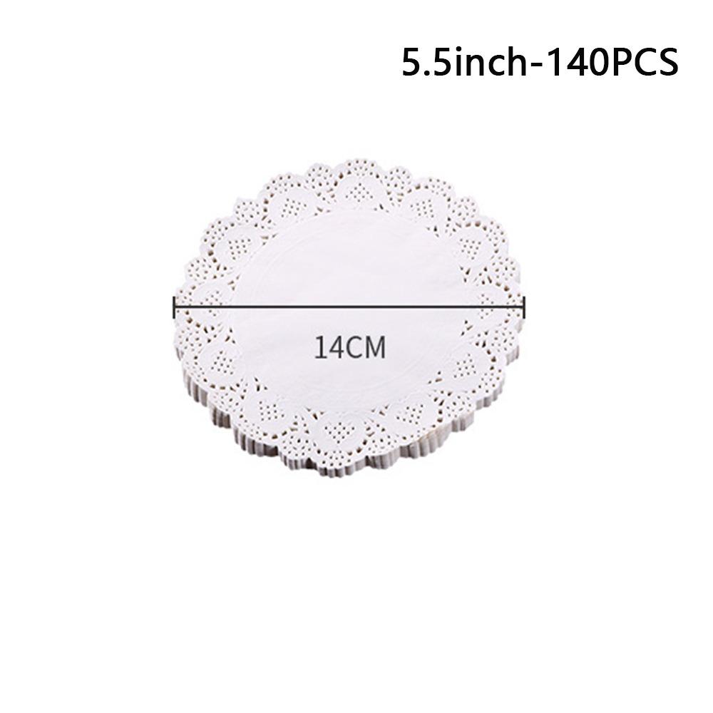 140 Pcs Round Baking Paper White Lace Paper New Oil-absorbing Paper  Cake Baking