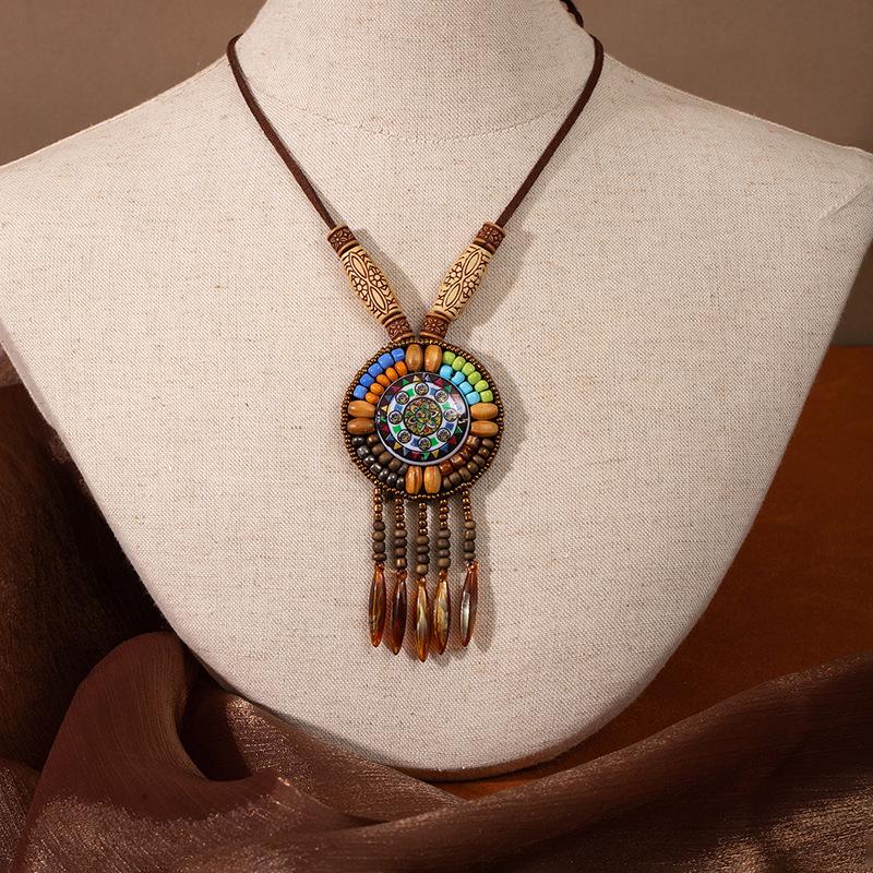 Bohemian Retro Ethnic Tassel Necklace - Unisex Long Pendant Chain Charm