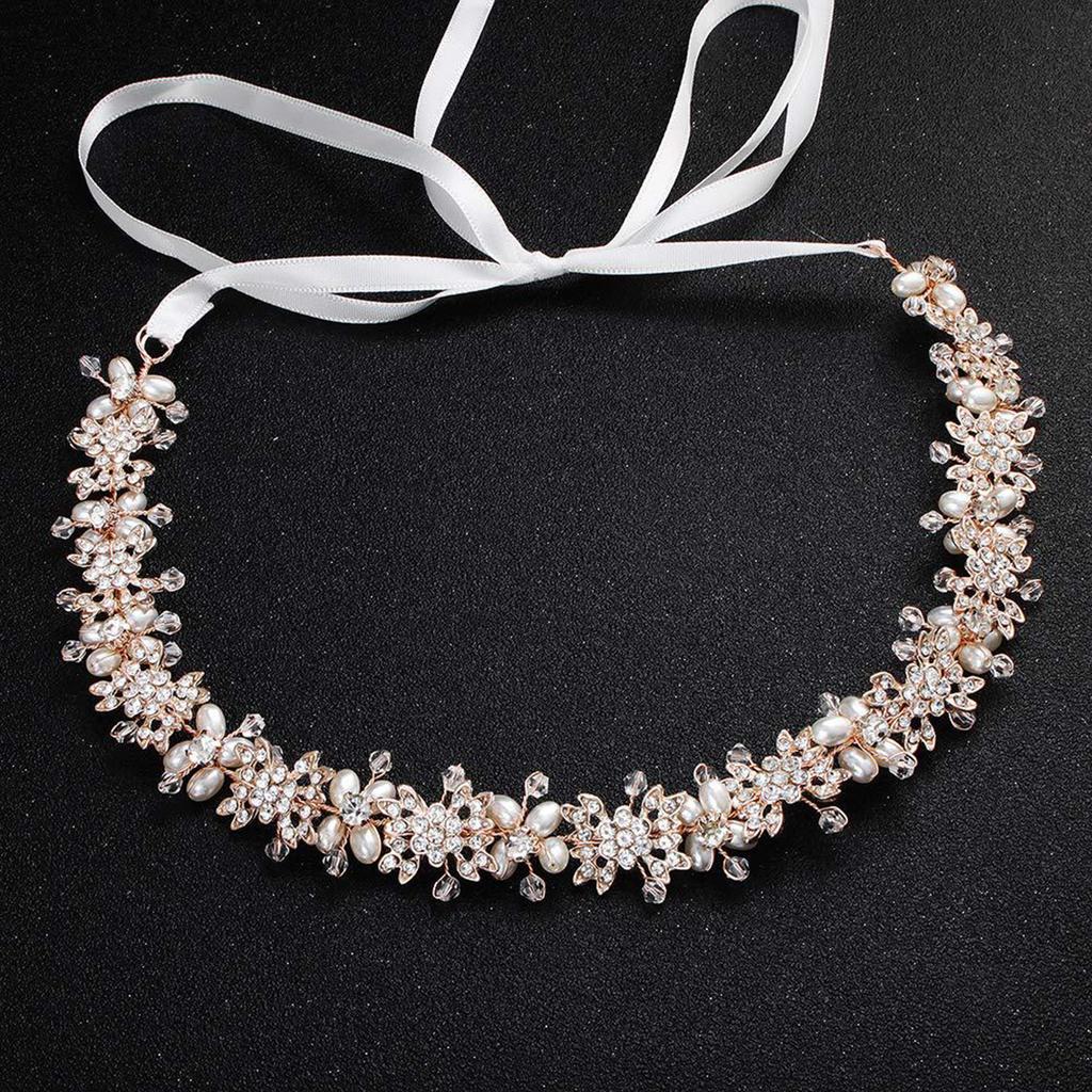 Wedding Headband Flower Design Non-Slip Wedding Hair Styling Accessories for Women Girls Wedding Party