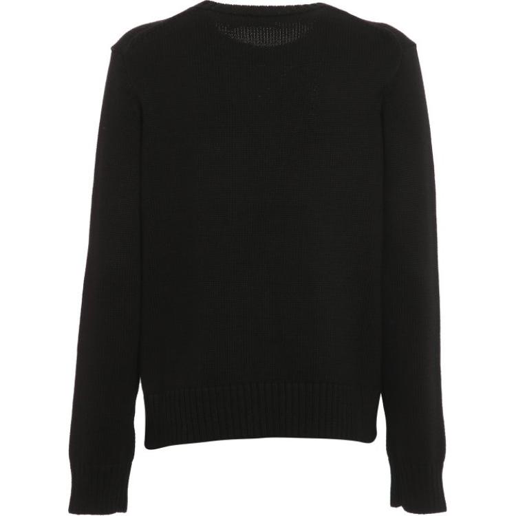 Polo Ralph Lauren Pattern Embroidered Pullover Crew Neck Sweater Women sweater Black 211847029-002