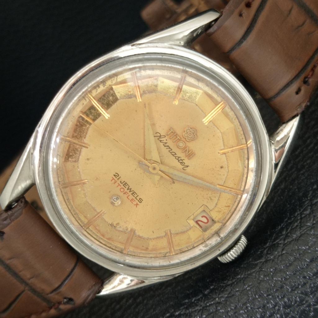 

ВИНТАЖНЫЕ ШВЕЙЦАРСКИЕ МУЖСКИЕ ЧАСЫ TITONI AIRMASTER TITOFLEX С РУЧНЫМ ЗАВОДОМ 2409 a703866-1