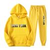 New Fleece Women's Casual Sportswear Hooded Sweatshirt Two-piece Set Casual Set European and American Trendy Brand Men's Loose Fit