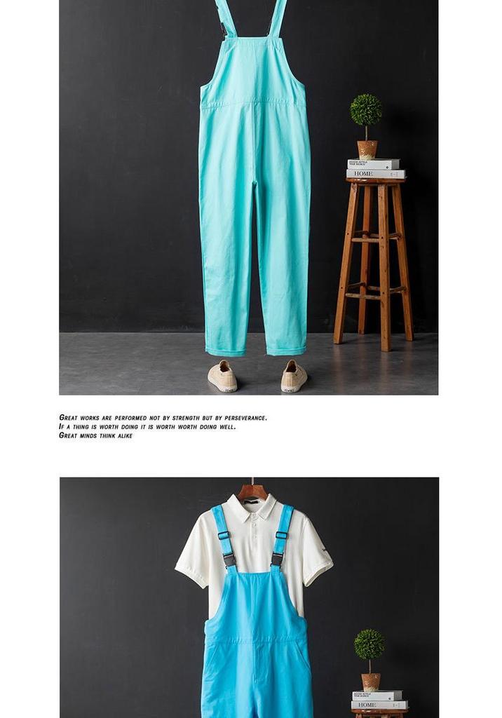 Unisex Candy Kleur Casual Overall: Leeftijd-verminderende, loszittende jumpsuit met lange, bandjesbroek voor Lente & Herfst.