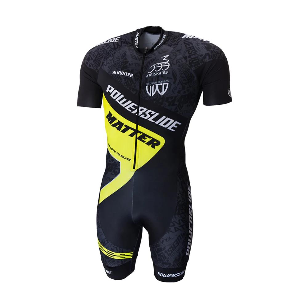 Powerslide Kombinezon Męski Krótki Rękaw Jazda na Rolkach Speed Skinsuit Ciclismo Łyżwiarstwo Szybkie Odzież do Jazdy na Rolkach
