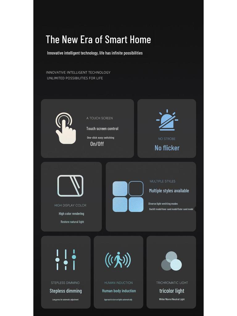 Oval LED Smart Vanity Mirror with Touch Screen