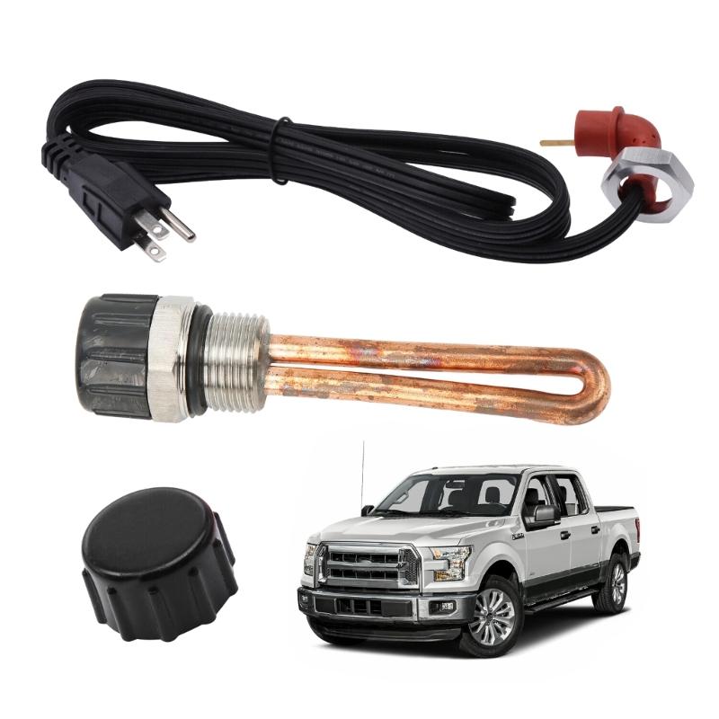 Compatible For F250 F350 F450 F550 E250 E350 E450 E550 7.3L Powerstrokes Diesels Engine Block Heater Element& Cable Cord