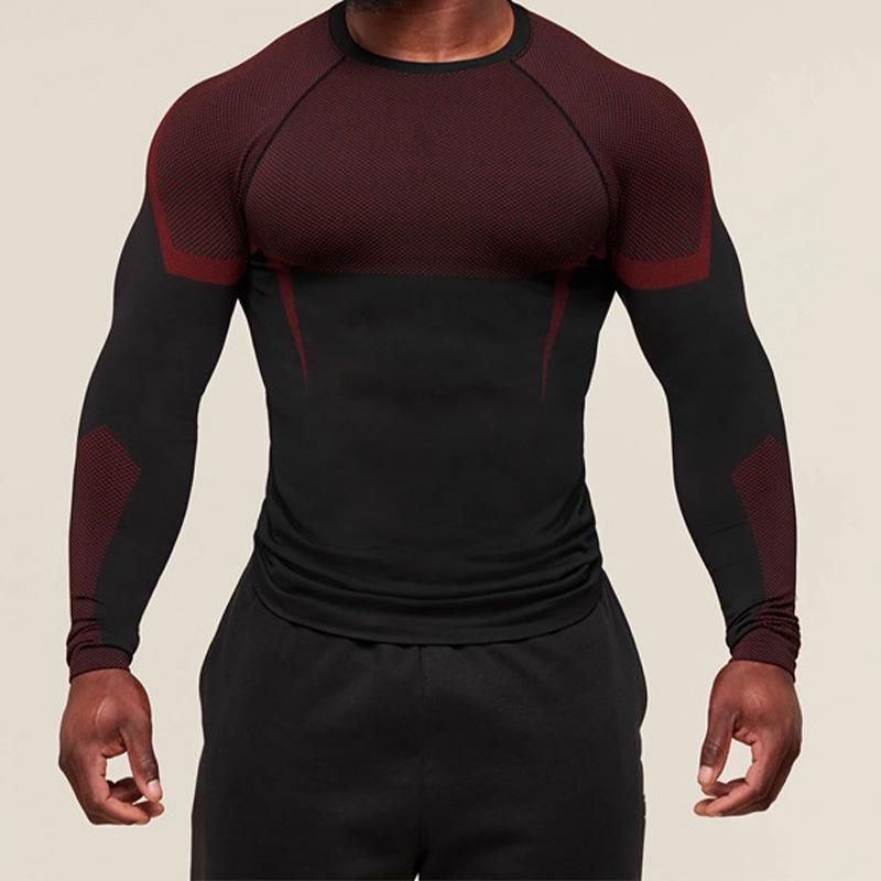 American Style Men s Quick Dry Color Block Long Sleeve Running Base Layer XL