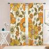 2 Pcs Yellow Flowers Print Curtains,suitable for Bedroom,living Room Kitchen Decoration,home Decoration,window Decoration