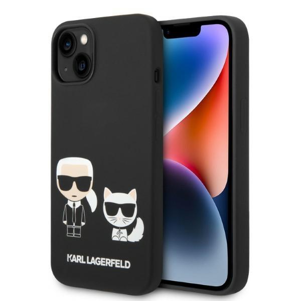 Karl Lagerfeld KLHMP14MSSKCK iPhone 14 Plus / 15 Plus 6.7" Hardcase Black/black Liquid Silicone Karl & Choupette Magsafe
