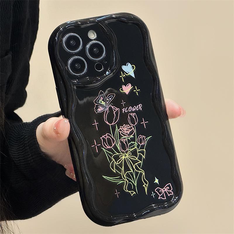 Zhitai 14Pro iPhone 15 Cream Pattern Silicone Full-Cover Case Compatible with iPhone 16 Pro Max and Earlier Models