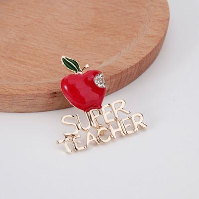 Ornamente Weihnachtskollektion Diamant Apfel Buchstabenbrosche Kleidungsschmuck