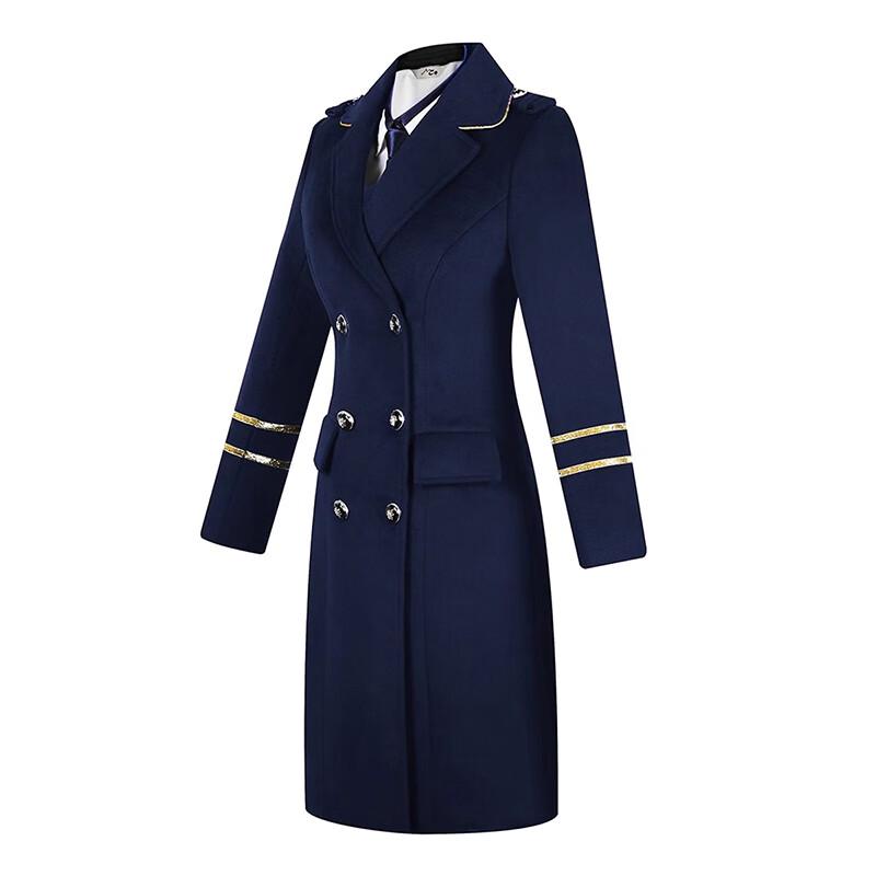Women's Professional Double-Breasted Wool Blend Overcoat