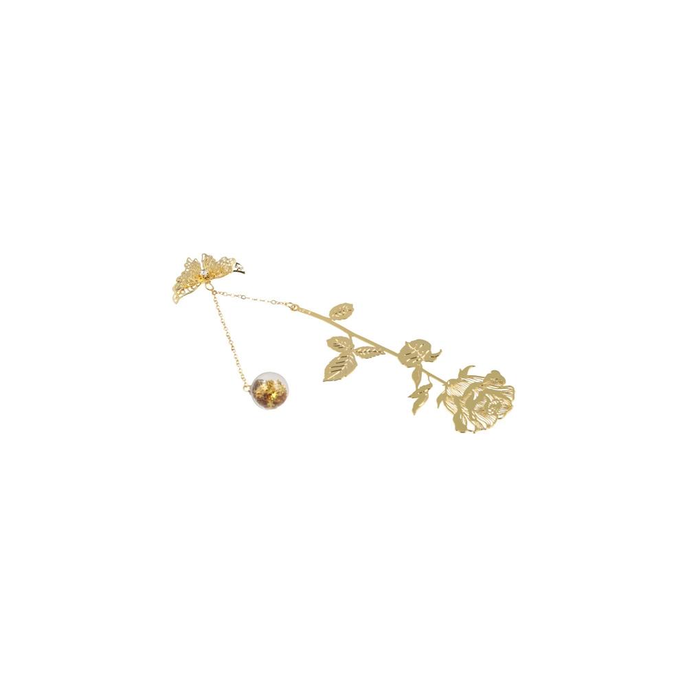 1 Set Golden Metal Bookmark With Gift Box Golden Rose Bookmarks Christmas Gift   Book Page Holder