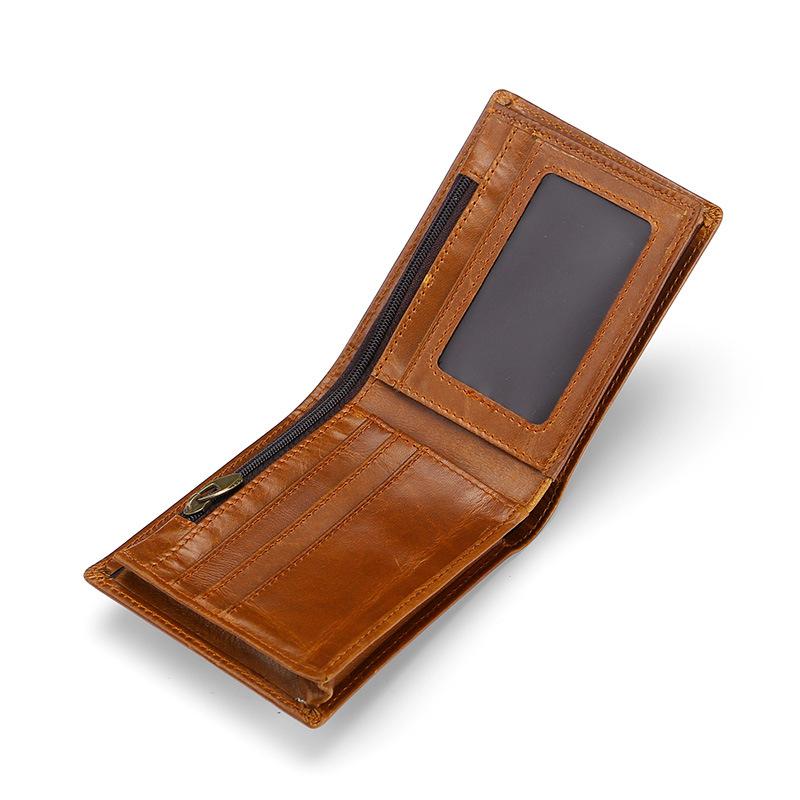 

Новый первый слой кожи для кошелька RFID многофункциональный мужской кошелек ретро масляный воск мужской кожаный кошелек мужские подарки коричневый