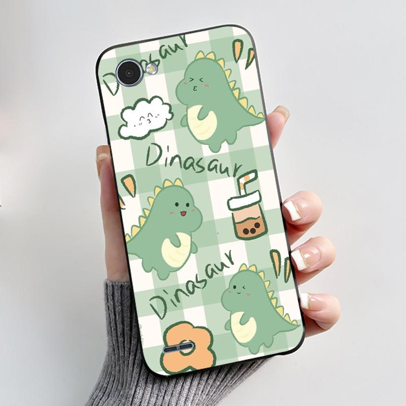 Cute Case For LG Q6 Fundas LG G6 Mini Capa Coque Printing Shell Protective Cover Soft Silicone Cartoon Black Casing