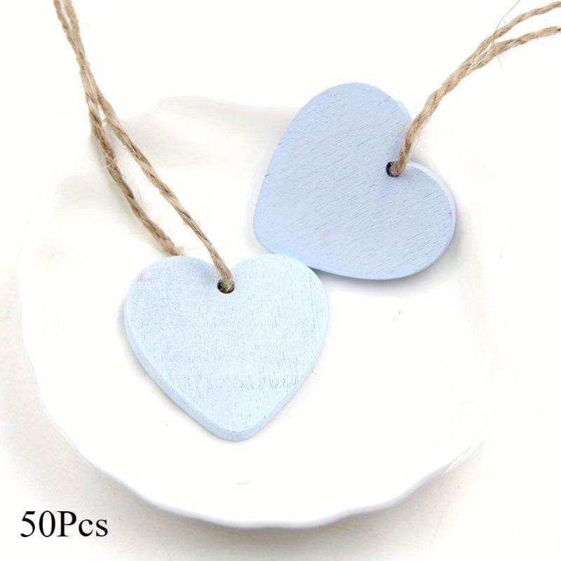 

50Pcs/Pack Mini Wooden Heart Ornaments - Vintage Style Decor for Weddings Birthdays & Home Crafts небо синє кольору
