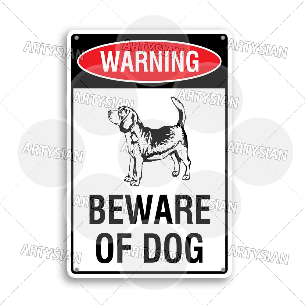 Beware of Dog Metal Sign Rottweiler GSD Golden Beagle Bulldog Pit Bull Poodle Bullmastiff Bloodhound Yorkie Border Collie Schn