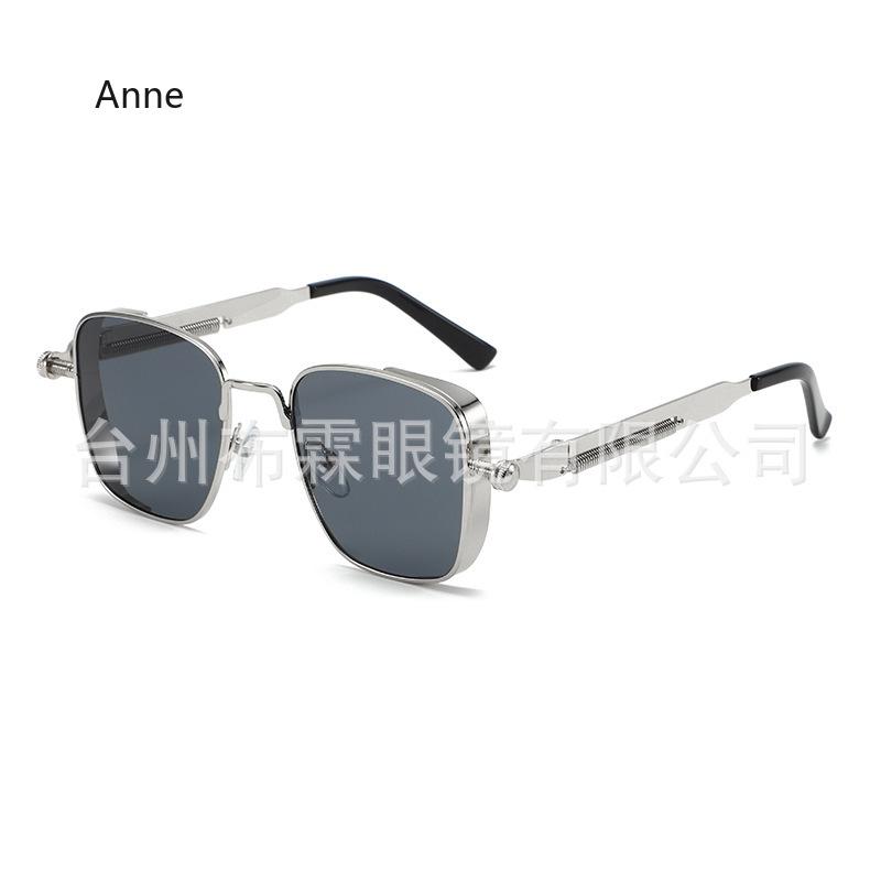 Nuovi Occhiali da Sole Steampunk Metallici Boxy Retrò alla Moda e Personalizzati con Aste a Molla Occhiali Resistenti ai Raggi UV Lenti UV400 Occhiali