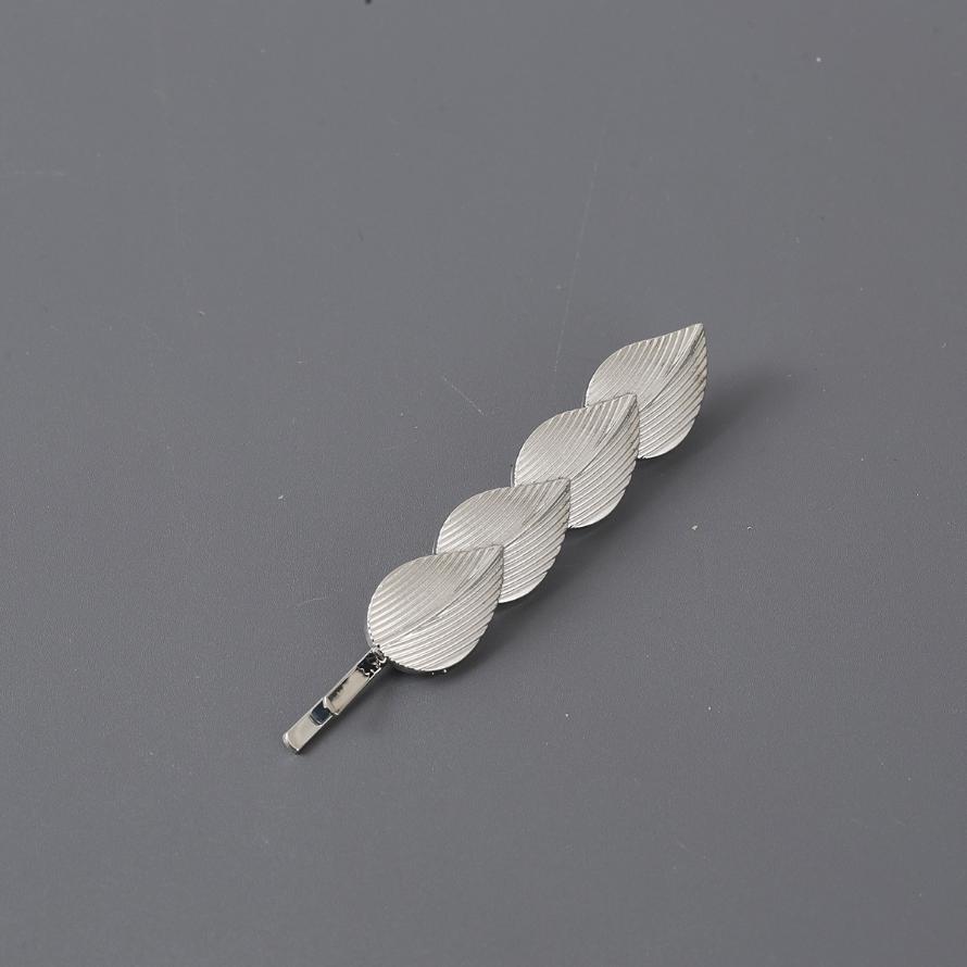 2PCS Metal Vintage Hair Pin Clip for Women Gold Color Leaf Temperament Retro Bangs Edge Clip Alloy Barrettes