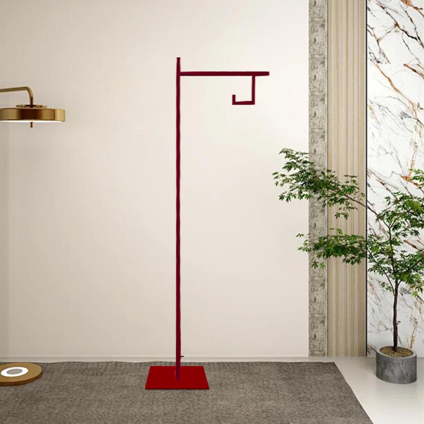 Красная кованая изогнутая крюк-стойка напольная для подвешивания фонарей, китайский стиль