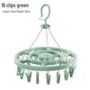 Windproof Plastic Drying Rack with 32 Clips for Children's Socks and Underwear