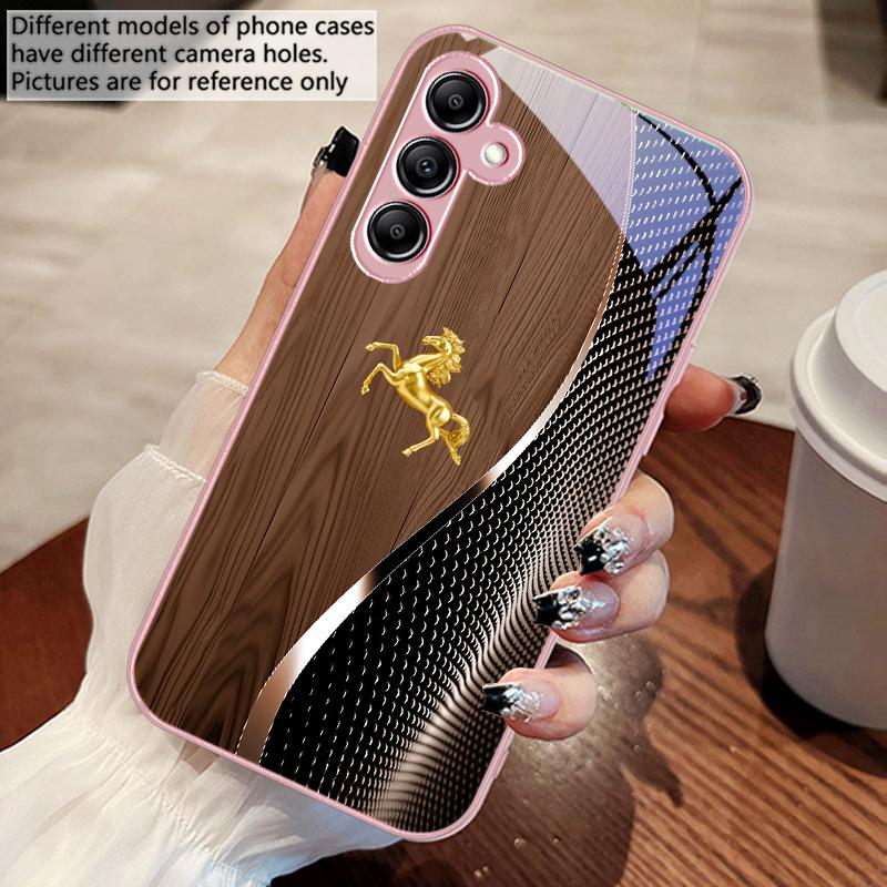 Holzmaserung Goldenes Pferd Für Samsung A 73 72 71 70 56 55 54 53 52 51 50 42 35 34 33 32 31 26 25 24 23 22 30 20 Glas Handyhülle