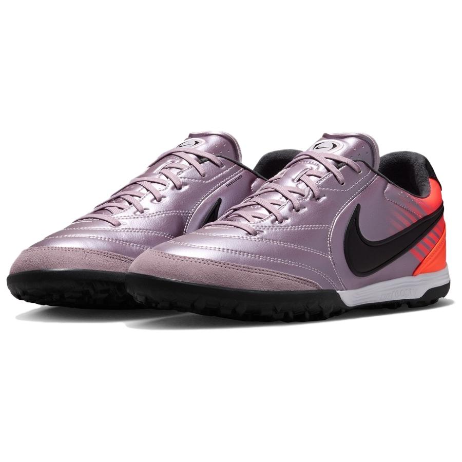Nike Tiempo Ligera Pro Heritage TF Bleached Lilac Total Orange Unisex Sneakers Pink Black IZ1675-500