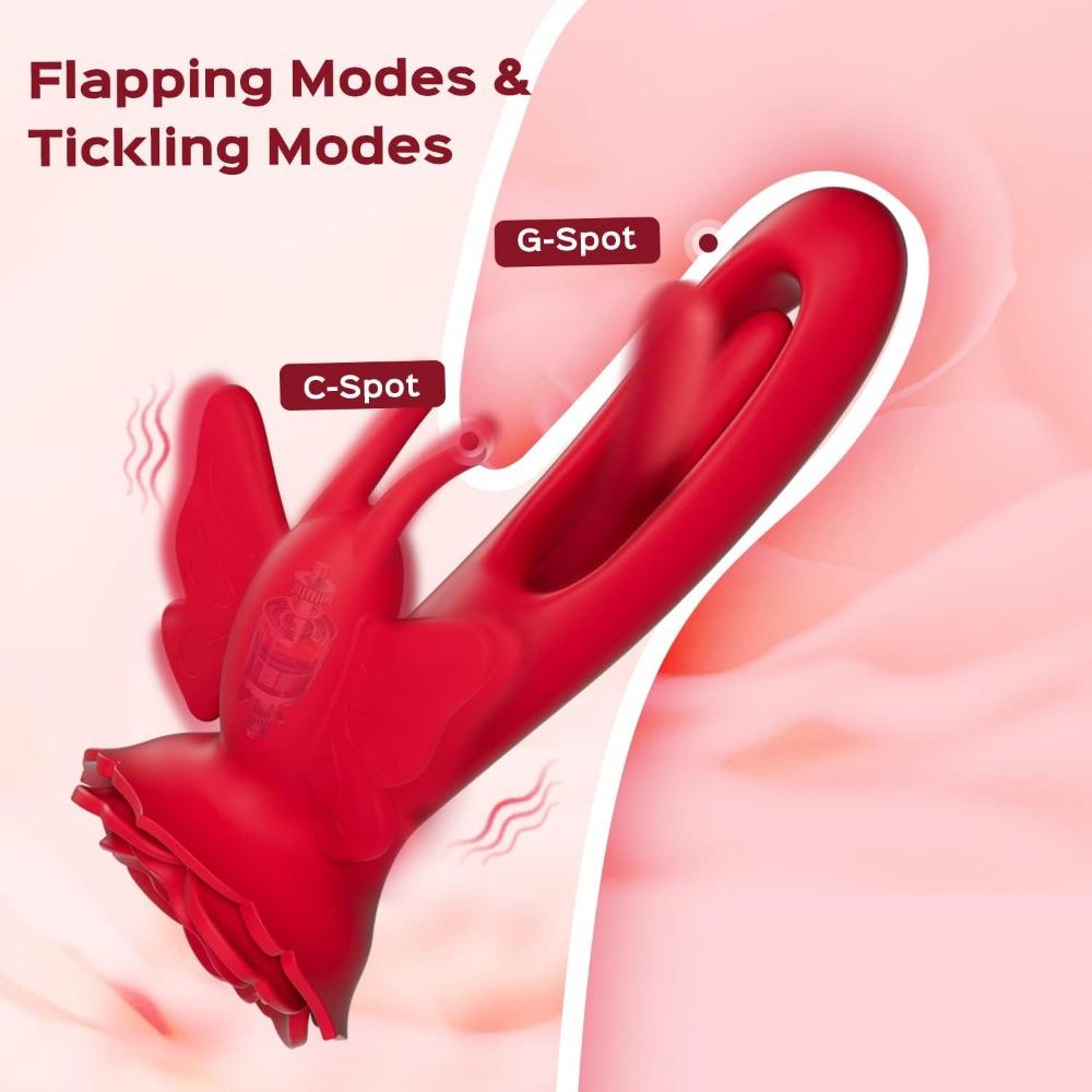 G Spot Vibrator for Women Butterfly Clitoral Vibrator Adult Rabbit Sex Toys with 9 Slap Modes 4 Slap Mode Clitoral