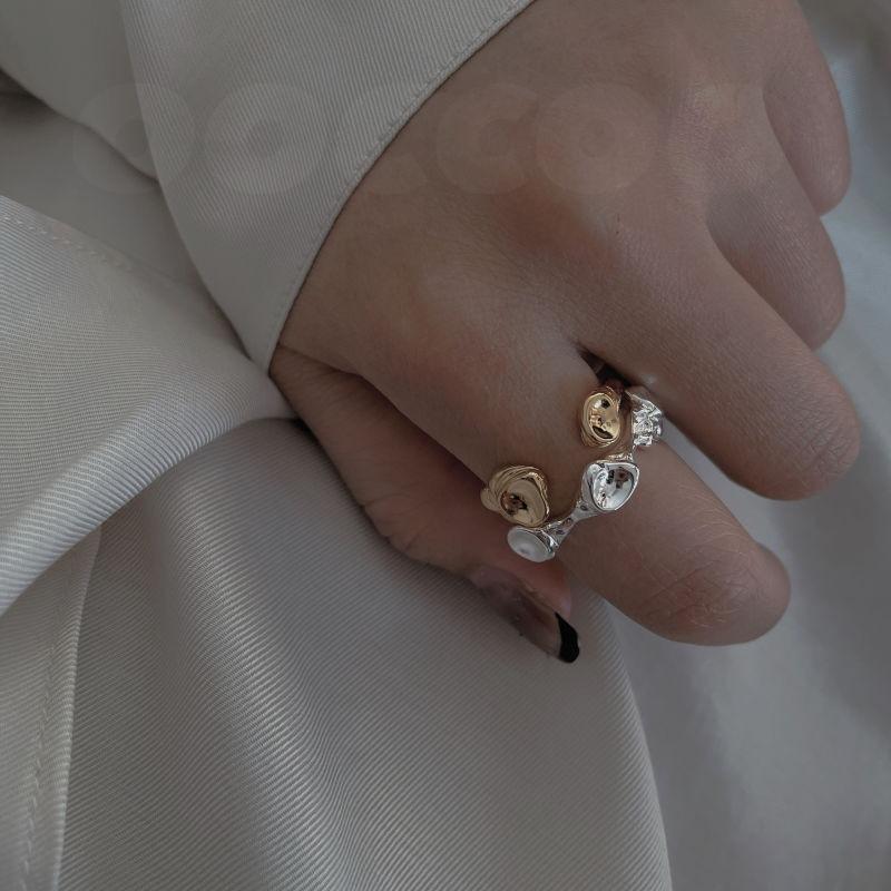 Elegant And Unique 925 Sterling Silver Moon Surface Design Open Ring For Women