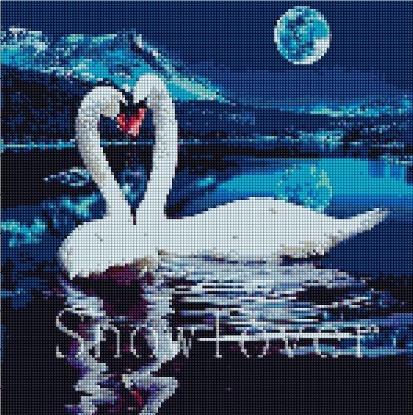 

Huacan DIY алмазная живопись для влюбленных Лебедь крест осеннее животное 5D полностью просверленная стильная вышивка квадрат 20*20