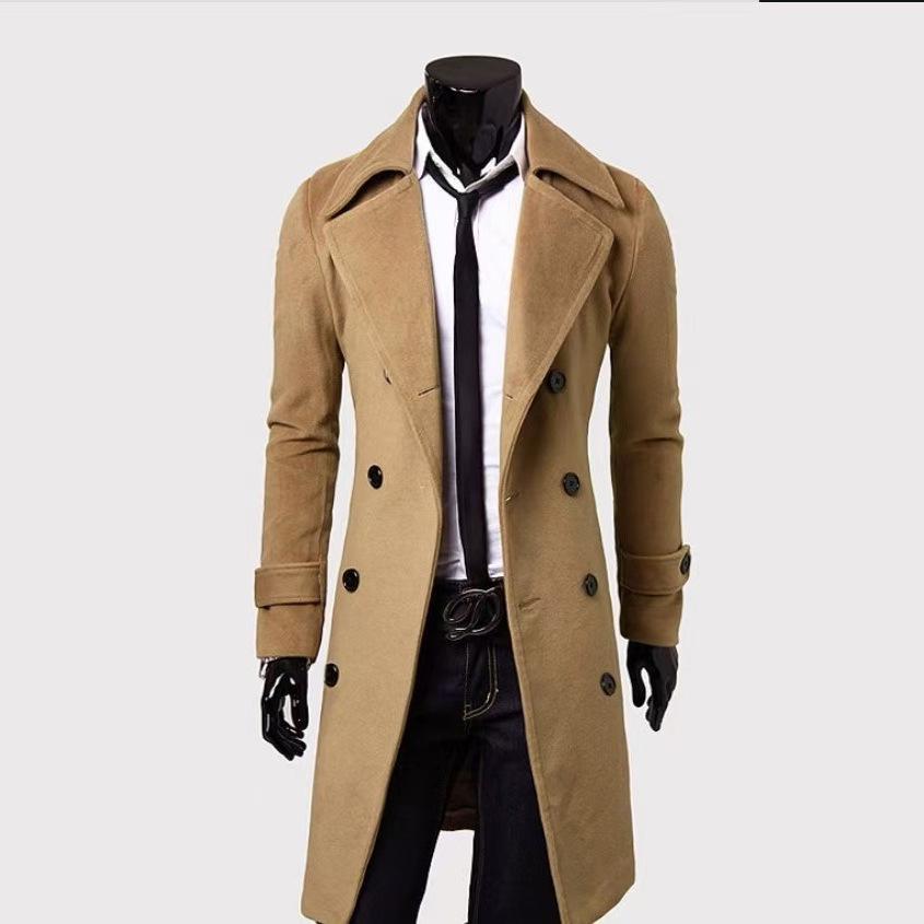 Men's Slim Fit Wool Trench Coat [M-5XL], Double-Breasted, Autumn/Winter 2026