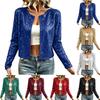 Women's Long Sleeve Sequin Cardigan Jacket, Round Neck Color Party Outerwear