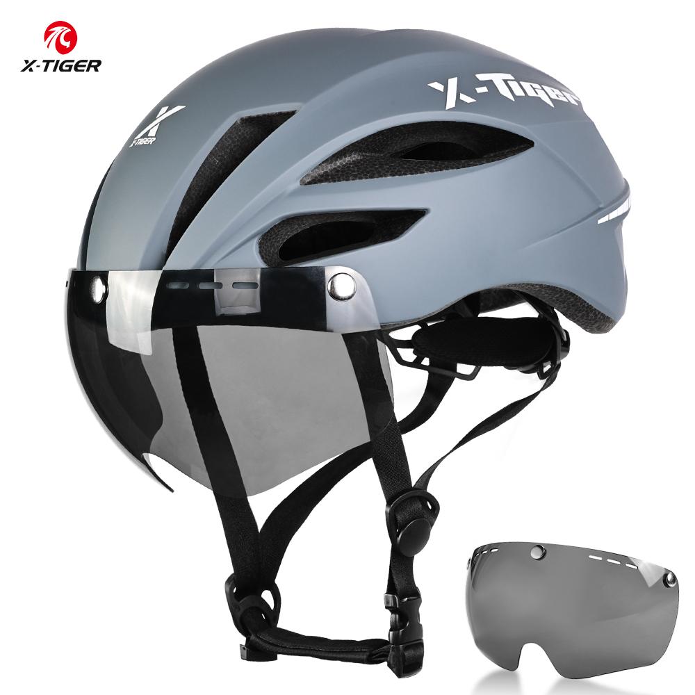 

X-TIGER Cycling Helmet Outdoor Racing MTB Road Bike Helmet 58–61cm Adult Riding Safety Helmet With Windproof Magnetic Goggles L(58-81CM)