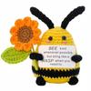 Creative Funny Handmade Crochet Emotional Support Dolls with Positive Energy Card Desktop Ornament Home Decor for Friend Gifts