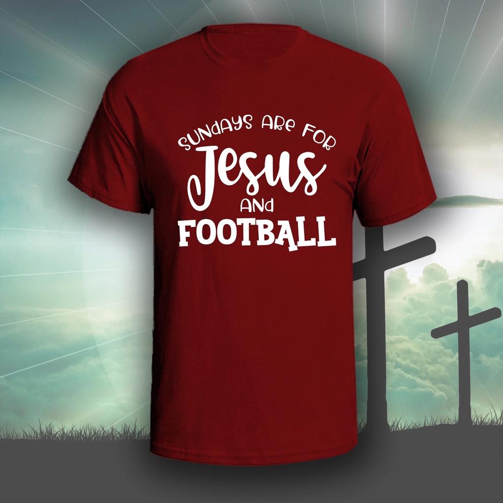 Sundays Are For Jesus & Football graphic tee shirt | Christian Bible God