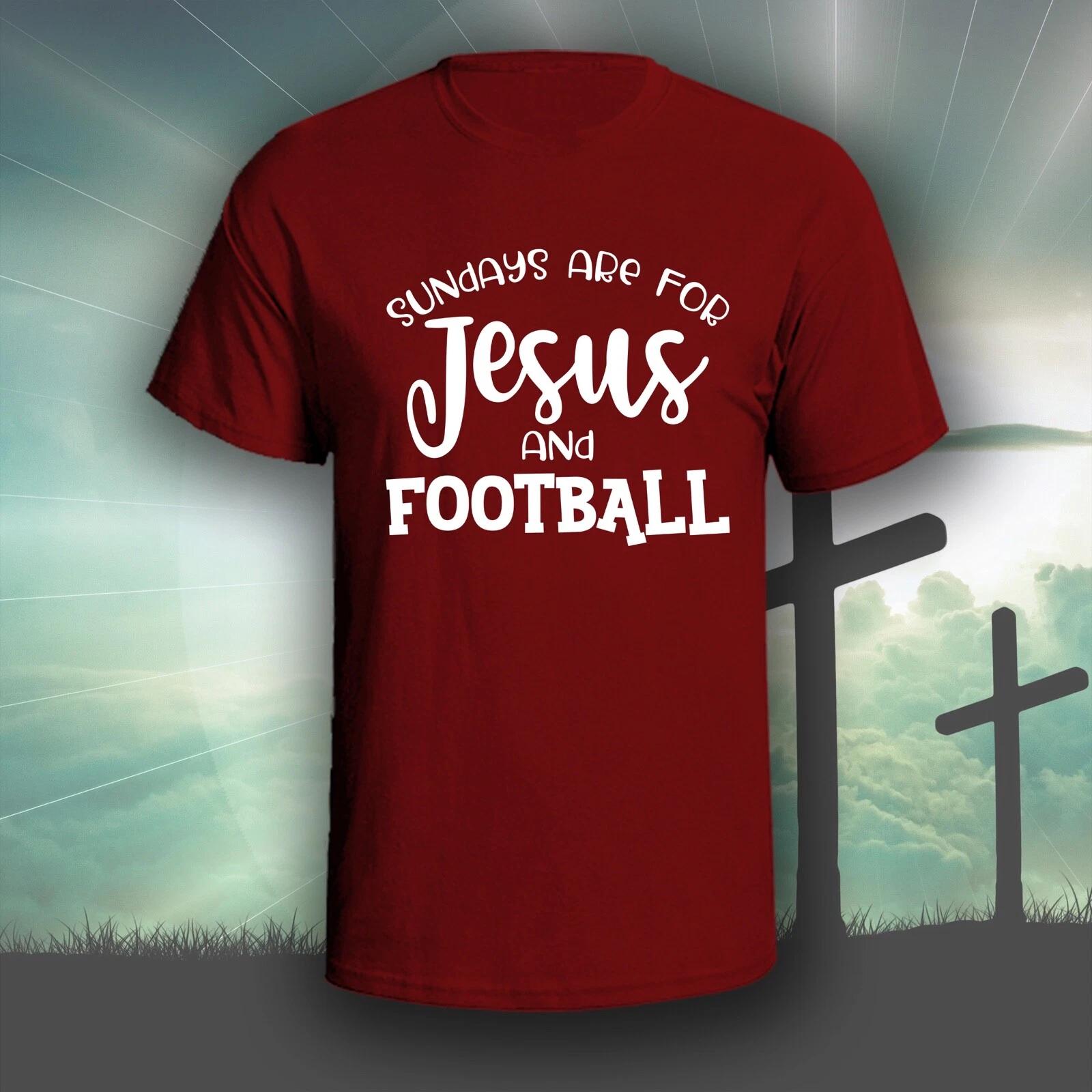Sundays Are For Jesus & Football graphic tee shirt | Christian Bible God L